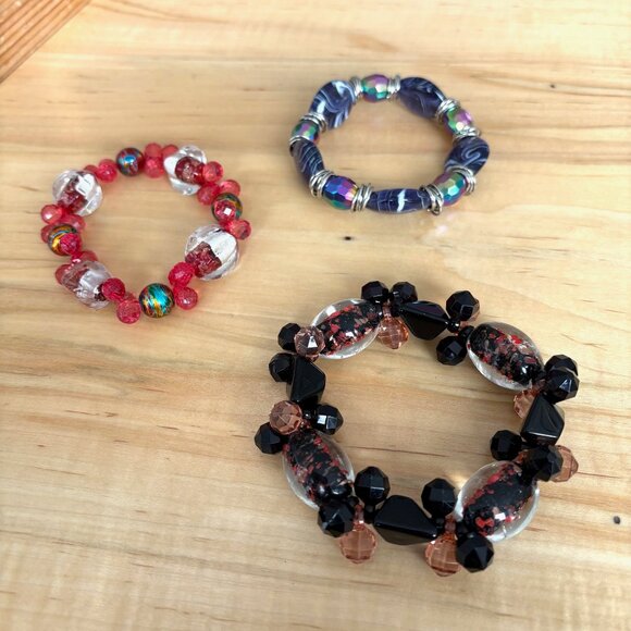 Three Stretch Bracelets Large Size - Picture 2 of 5